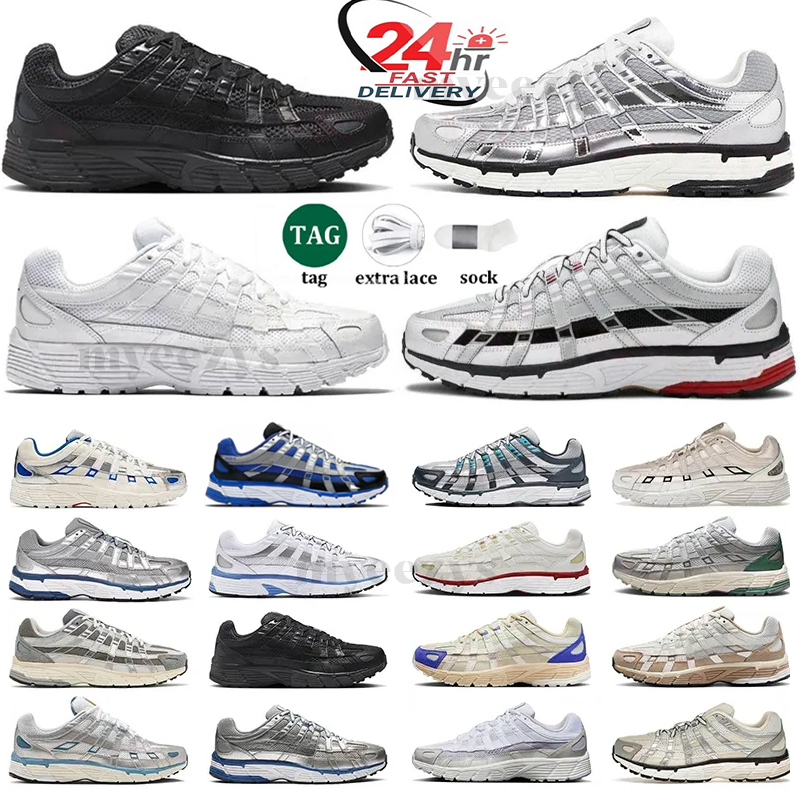 Designer P6000 Running Shoes For Men Women Triple Black White Khaki Wolf Grey Metallic Silver Womens mens Outdoor Sports Trainers sneakers