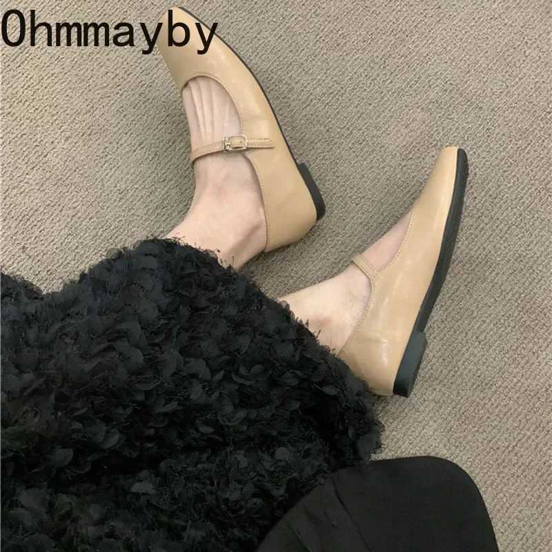Spring Autumn Flats Wen Fion Shallow Buckle Ladies Comfort Square Toe Ballerina Shoes Y250802