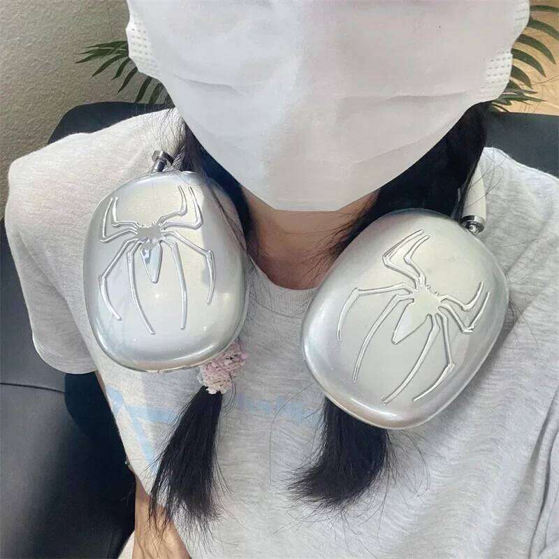 3D Spider Style Cover Apple Earphone Case Clear Soft Silicone Headphone For Max Halloween Gift Kit