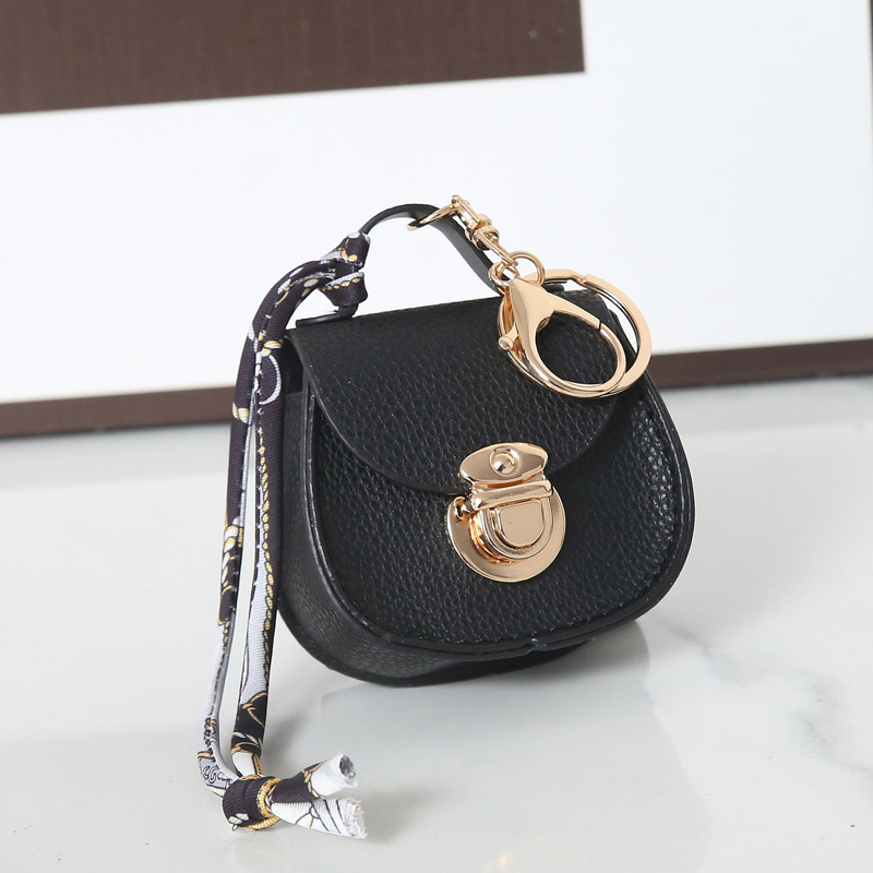 Luxury Designer Mini Saddle Headphone Bag Universal Headset Can hold other small items compact with keychain Storage Bags Portable