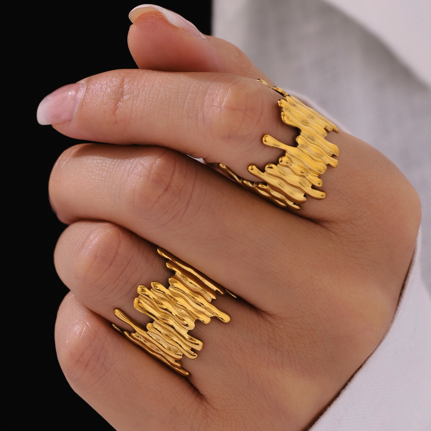 For The 2025 New Women's Simple Style Color Designer Jewelry Wedding Ring Why Not Choose An Irregular Ring For Outdoor Use