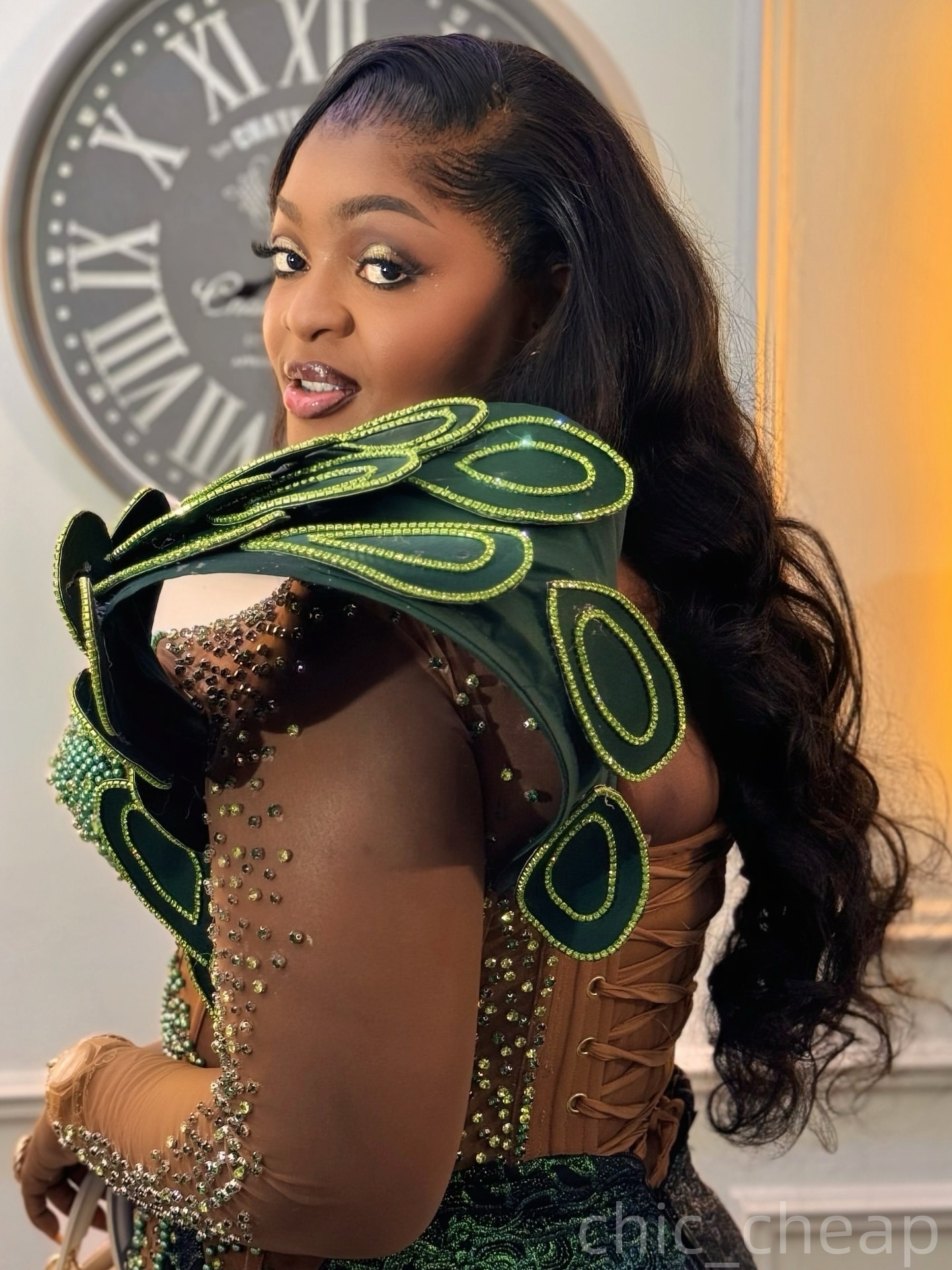 Dark Green Mermaid Prom Dresses 2025 Beaded Crystals Lace Florals Evening Formal Party Second Birthday Engagement Gowns Plus Size Dress For Special Oc