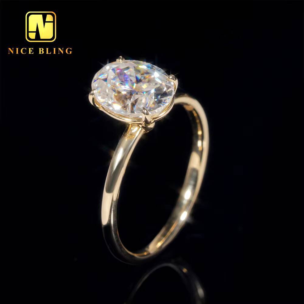 Pass Diamond Tester VVS Moissanite Wedding Ring 14K Gold Oval Cut Ring Moissanite Engagement Ring for Women