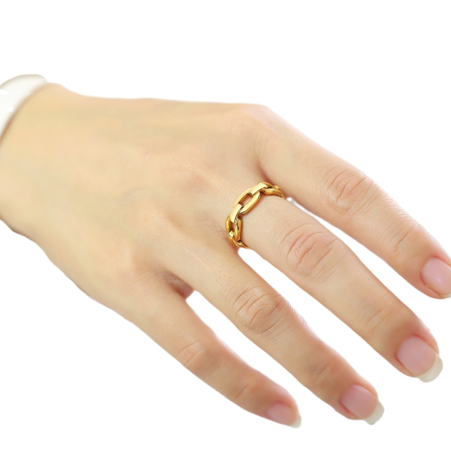 Designer Jewelry Wedding Rings Steel Chain Ring Gold Women's Fashion Ring Stacking Titanium Steel Jewelry Accessories Wholesale