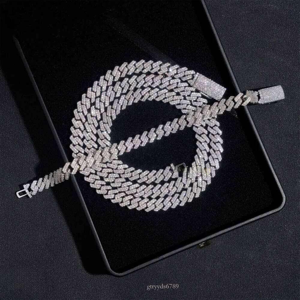 High Quality Fine GRA Certificate Designer 8mm Bracelet Necklace CZ VVS Jewelry Full Moissanite Cuban k Chain for Men Gift Pass Dia Tester