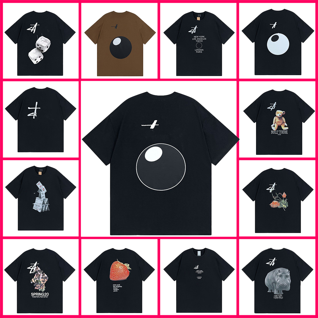 mens Stusliness shirt Designer Cotton T Shirt Letter Print Graphic Tee Hip Hop Loose Sports Short Sleeve Tops Men stussyshirtlys Streewear Stushirts tshirts color