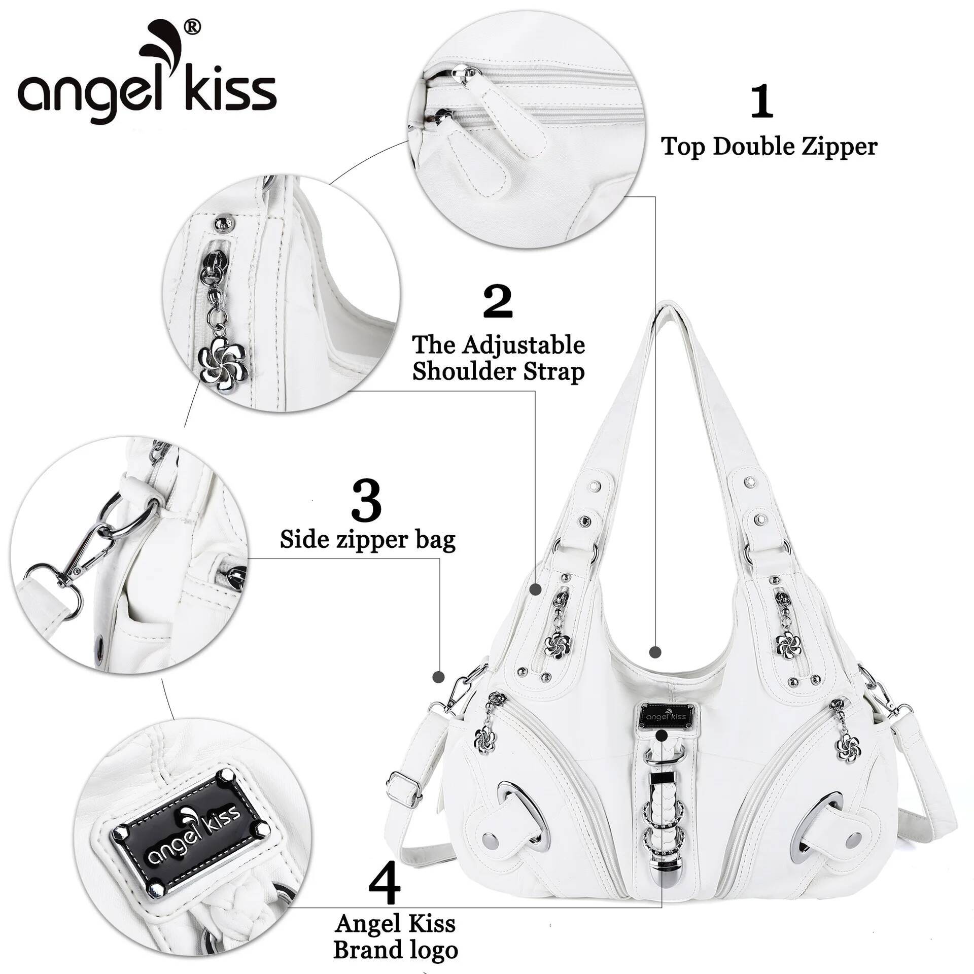 Angel kiss Women Handbags Fashion Shoulder Bag Large Tote Top-handle Shopping Pack Multifunctional Satchel Lady Hobos Purse