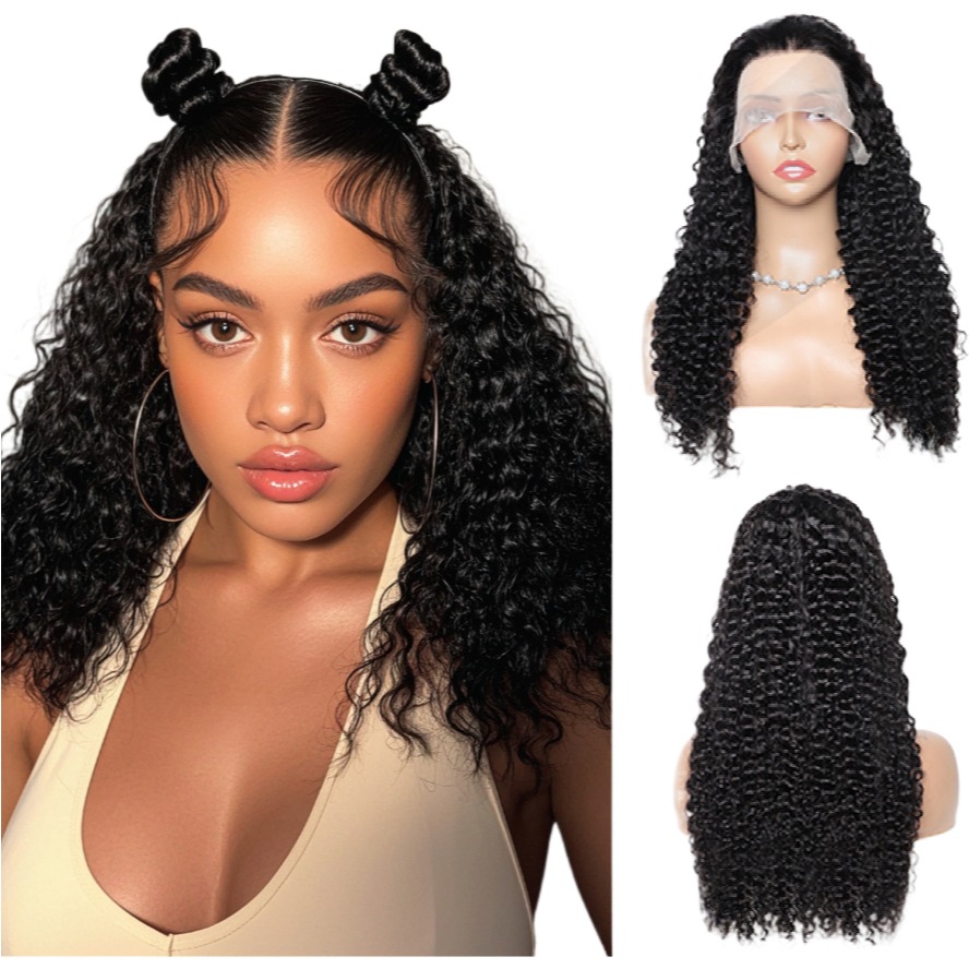 ViBESHiFT 16-34 inch Straight/Body/Deep/Water/ Kinku Curly/Kinky Straight Wigs Raw Human Hair 13*4 Transparent Lace Front Wigs Frontal wigs