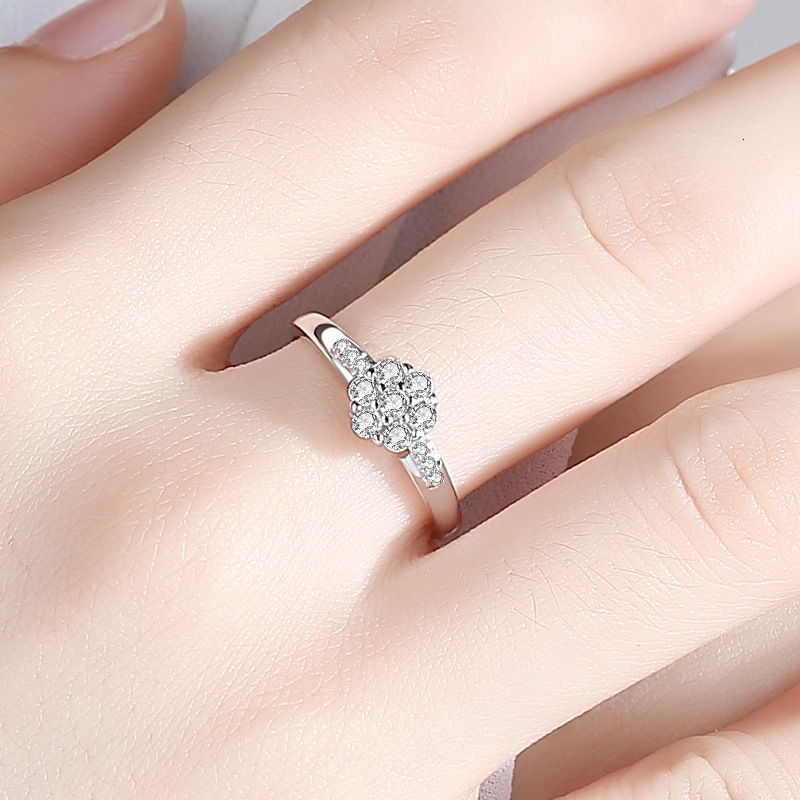 2025 New Pure Silver Designer Jewelry Wedding Ring Women's Ring Simple Zircon Proposal Ring In European Style Wedding Jewelry Accessories