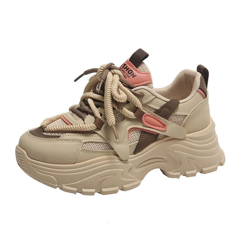 Breathable Mesh Dad Sneakers Women 2025 Spring New Versatile White for Petite Height Increase Thick Sole Sports Shoes ddmythur