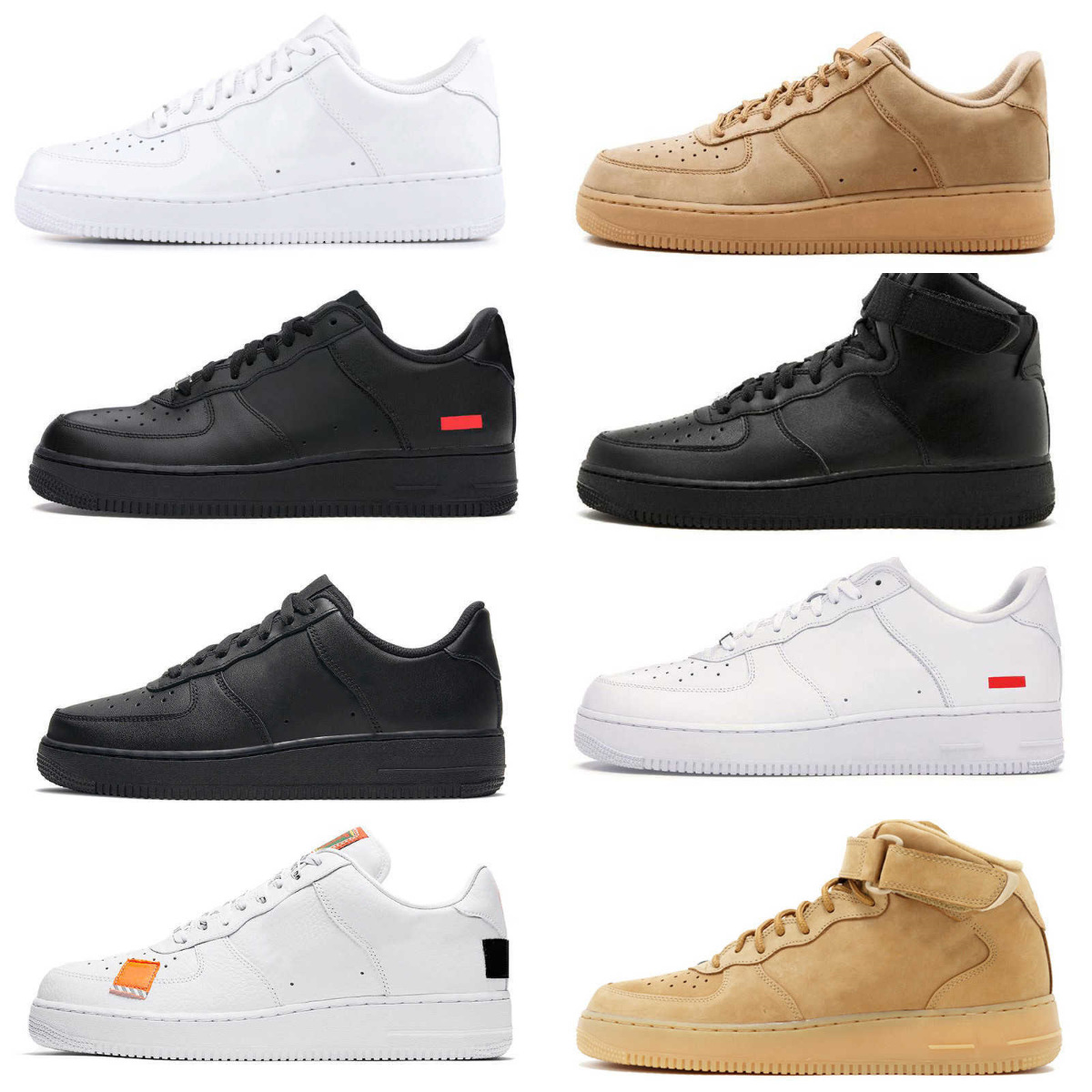 Designers 1 07 Men Low Casual Shoes Trainers All White Black Wheat Skateboard ONE Leather Tennis Sports Jogging Shoe Brand High ForC Women Running Outdoor Sneakers U8