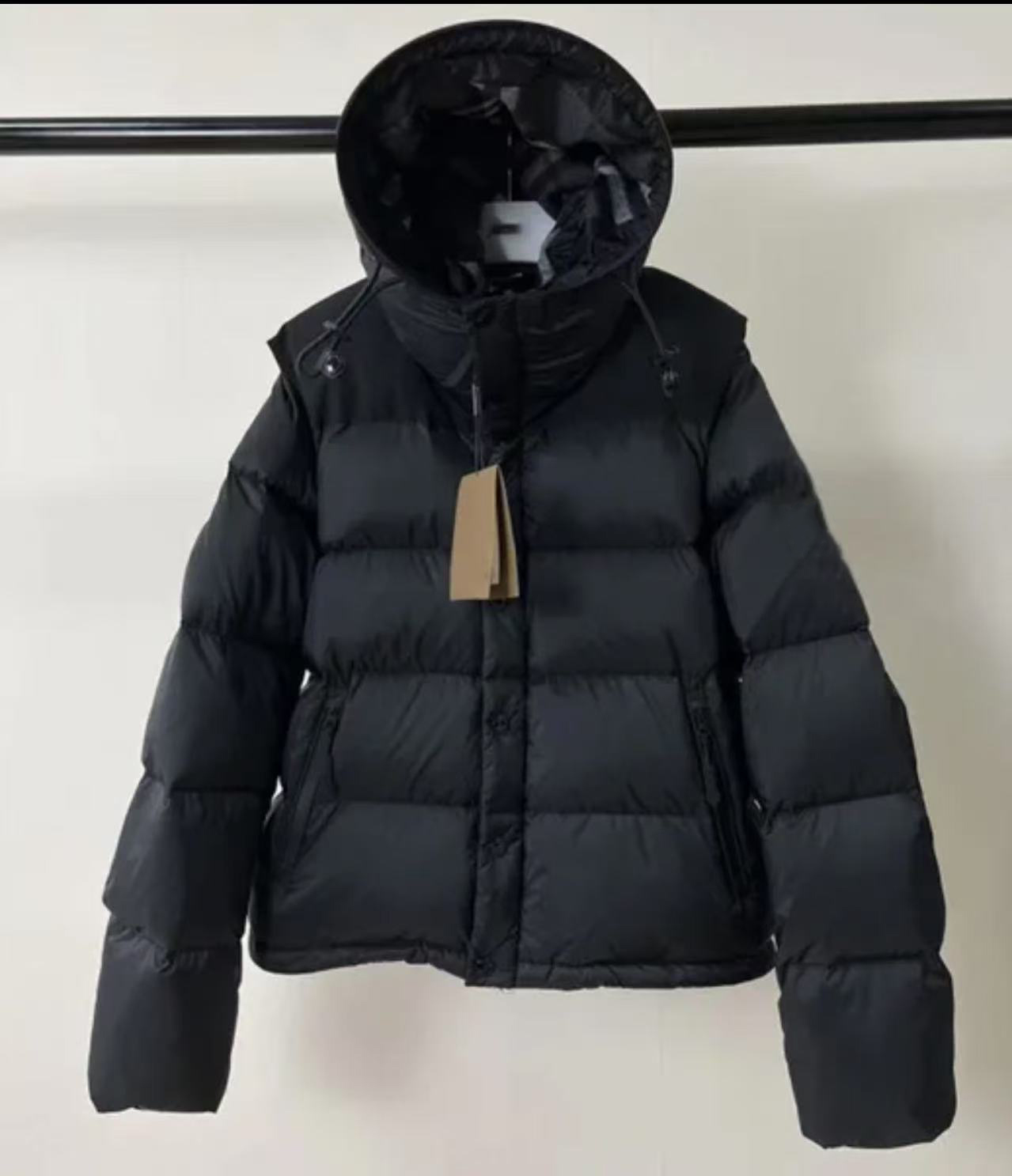 puffer jacket the sleeves are removable winter jacket Thickened thermal hood down jacket Detachable two-piece jacket vest Asian size M-5XL