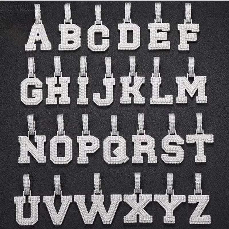 Custom-made pendantSterg Sier 26 Letter Moissanite Pendant Jewelry Making Charms Elegant Necklace for Gifts