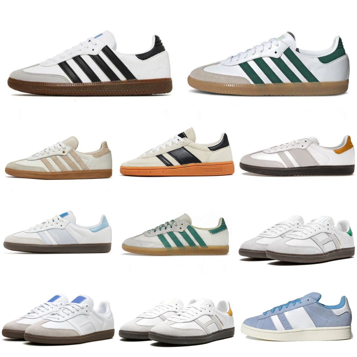 Designer Sambaz Shoes Wonder White Black Gum Cream Night Brown Casual Collegiate Navy Night Red Mens Women Trainers Leopard Denim Dark Outdoor Jogging Sneakers T96