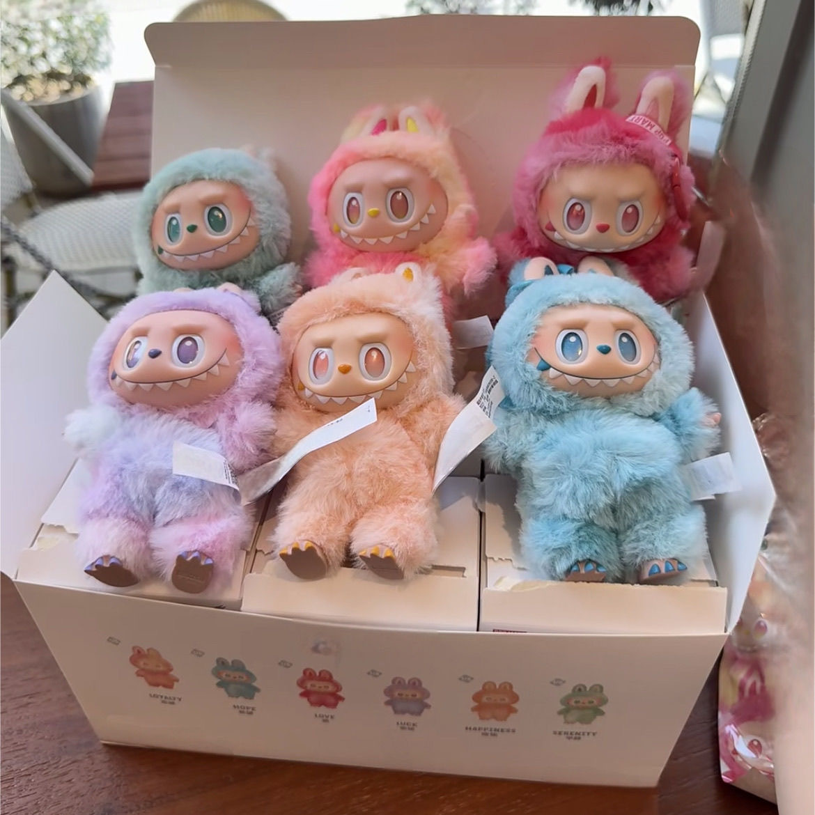 Labubu 1 2 3 Generation Backpack Pendants Keychains Key Ring Fashion Plush Toy Stuffed Toys Monster Rubber Dolls Anime Cartoon Action Figure