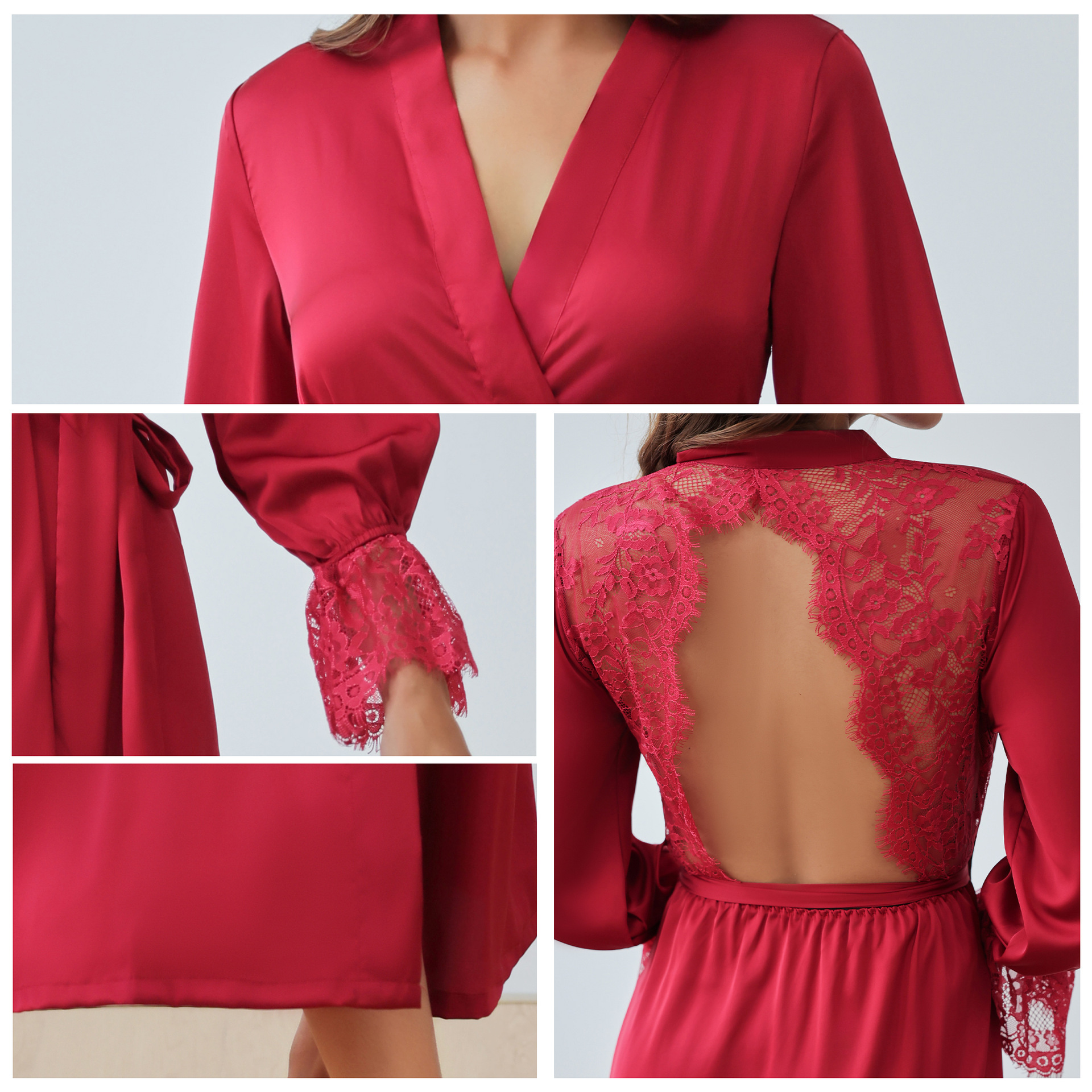 Oversize Long Robe Spring Summer Women Sleepwear Kimono Bathrobe Gown Sexy Satin Nightwear Nightgown Loose Home Dressing Gown