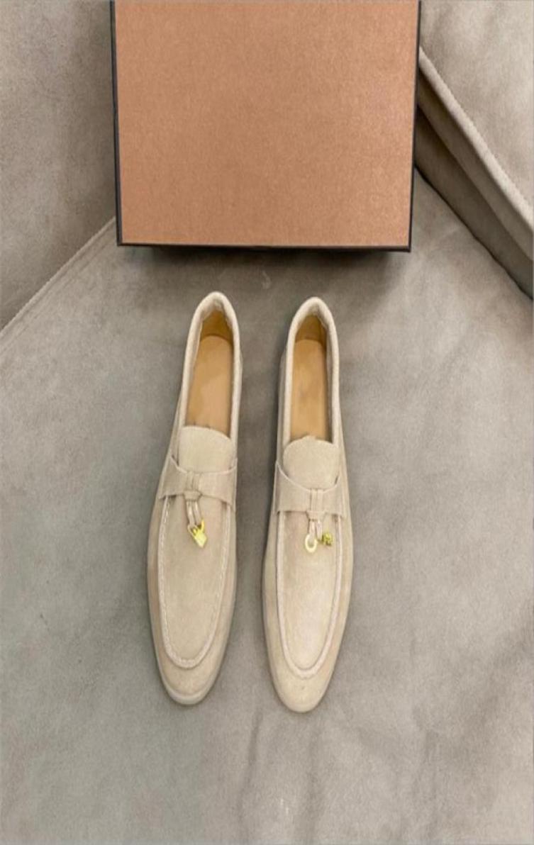 Designer Mens Womens Loafers Dress Shoes Suede Buckle Round Toes Flat heel Leisure Comfort Woman Rubber Shoes size 35 76225195645034