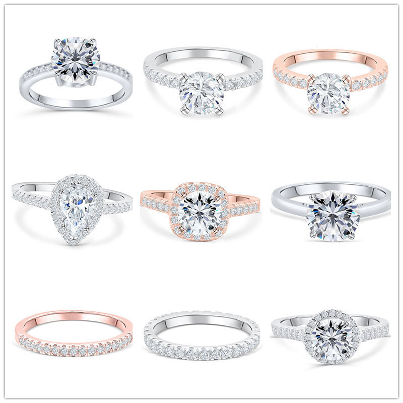 2025 New Vintage 925 Sterling Silver Ring Zircon Set For Women Designer Jewelry Wedding Ring Engagement And Wedding Ring Set