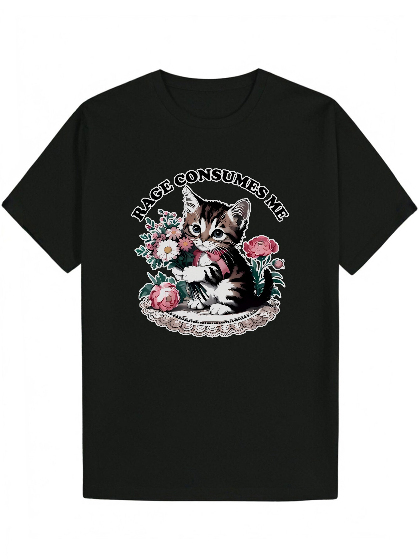 Men's Summer Casual Round Neck Polyester T-Shirt with Animal Style