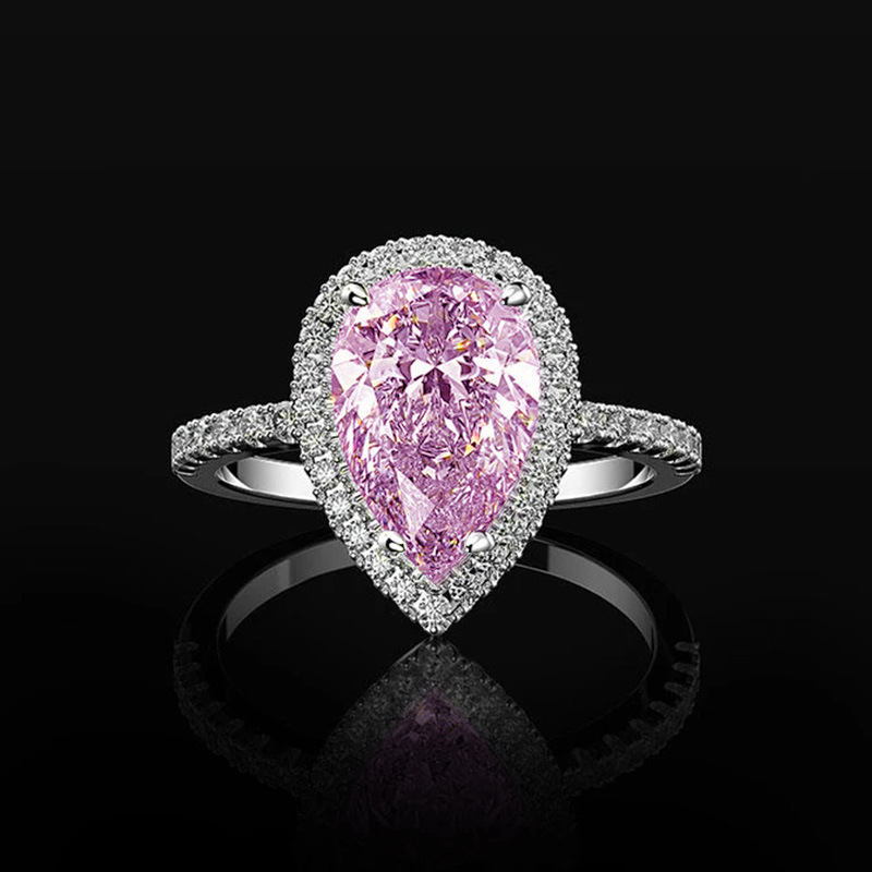 2025 New Jewelry Creative Designer Jewelry Wedding Ring, Sparkling Water Drop-shaped Zircon Wedding Ring, Women's Wedding Jewelry Wholesale
