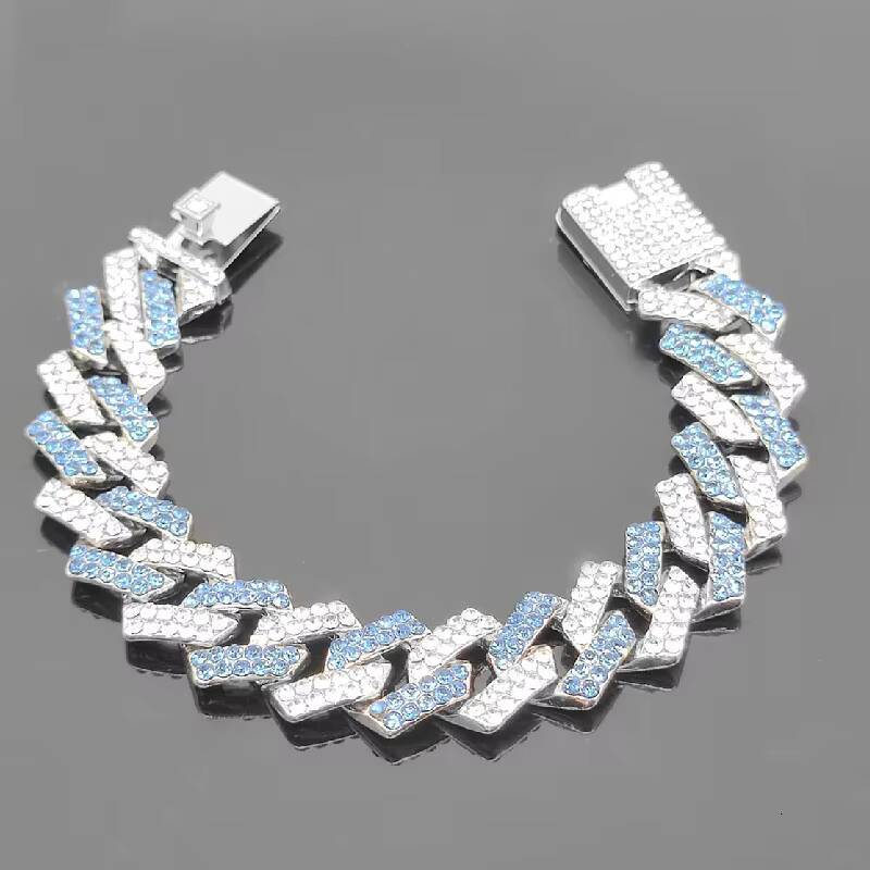 New Fashion Hip Hop 15mm Pink Diamonds Cuban Chain Gold Plated Zinc Alloy Cuban Link Chain Necklace for Men Jewelry Necklace