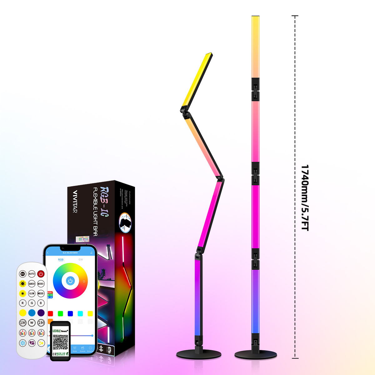 Artistic DIY Folding Bluetooth Floor Light with Ambient Illumination for Living Room Atmosphere Lighting-HCP021