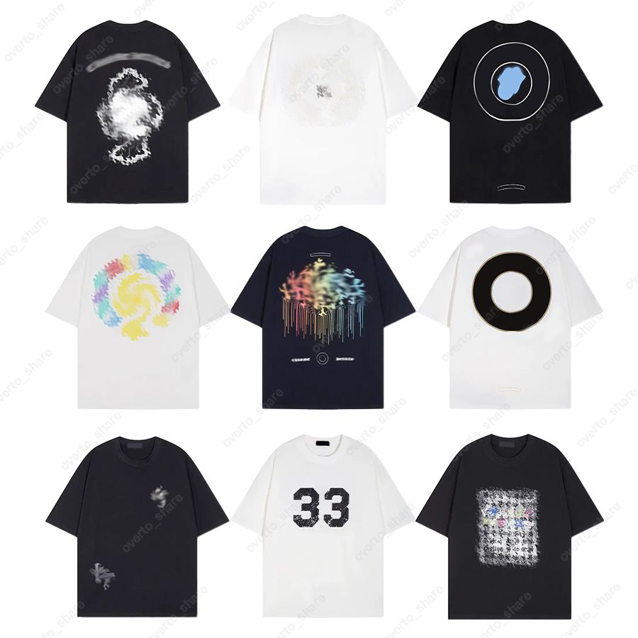 mens designer t shirt Colorful splatter painting Overlapping crosses Foamed Sanskrit Hoof-printed short-sleeved shirt graphic tee