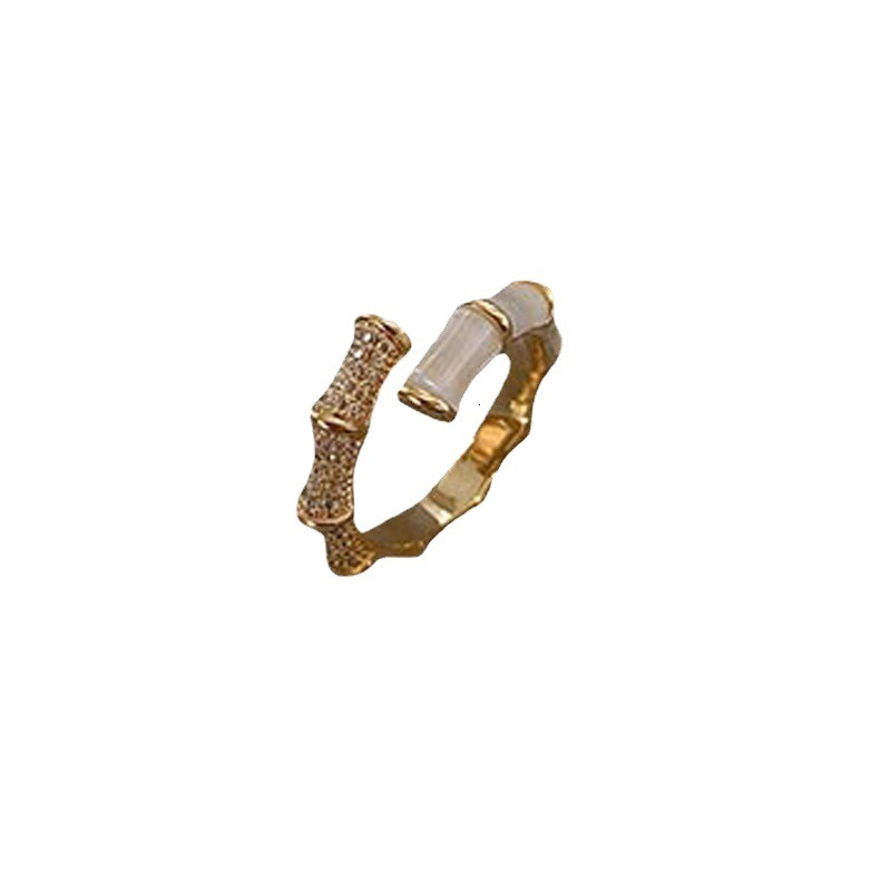 2025 New Retro Fashionable And Unique Design High-end Zircon Open-ring Korean Internet Celebrity Ring