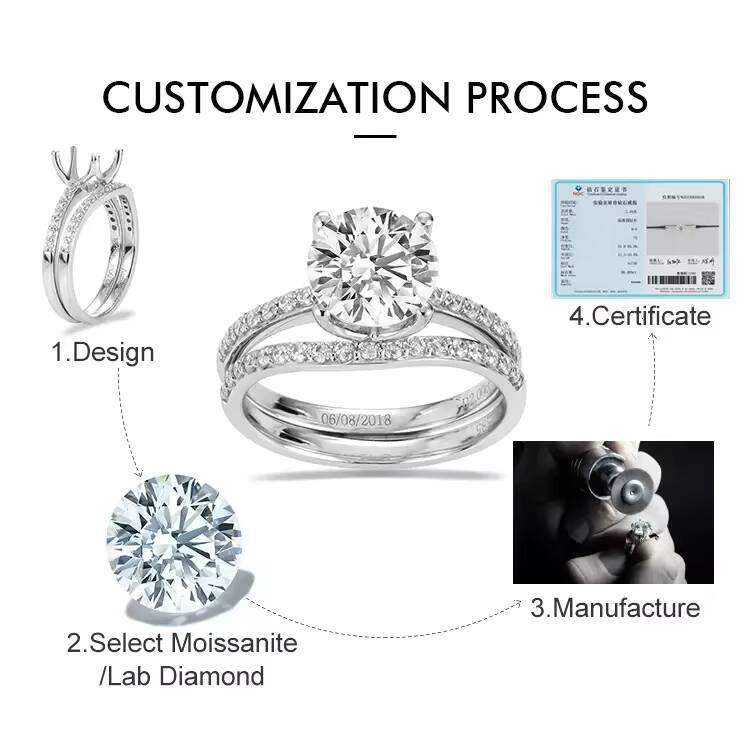 Luxury 4 Claw Solitaire 3.5CT/9.5MM Moissanite Gemstone Rings 14K Solid Yellow Gold for Engagement Wedding Party Gifts