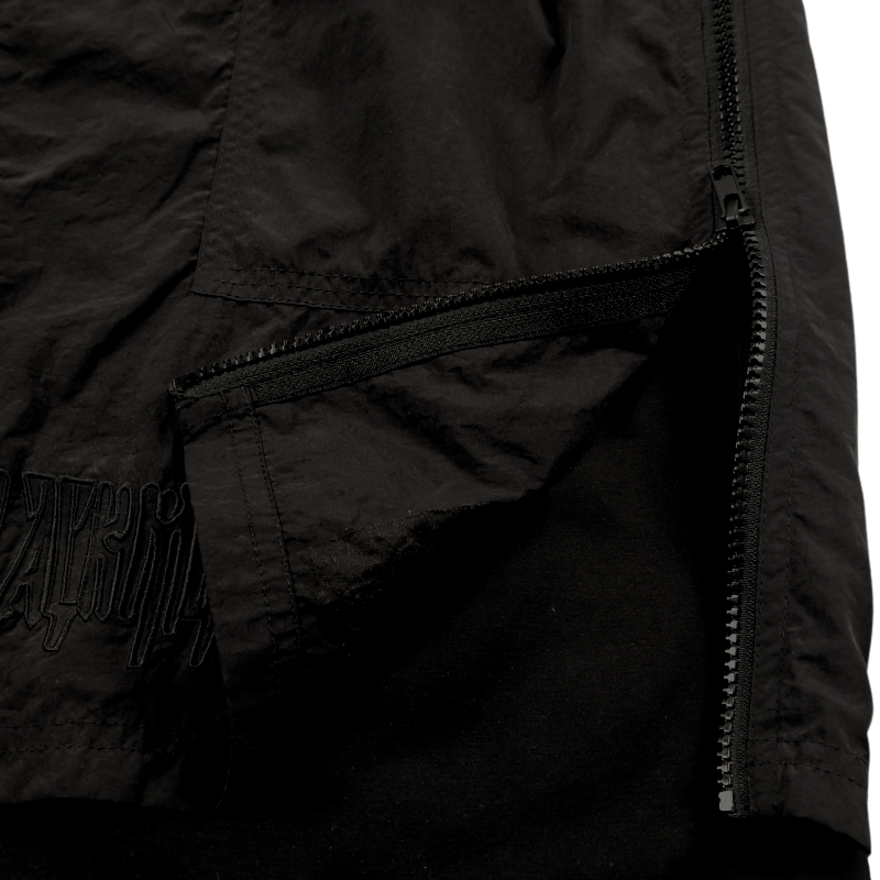 Men's Solid Color Athletic Shorts with Zipper Decoration and Pockets - Customizable