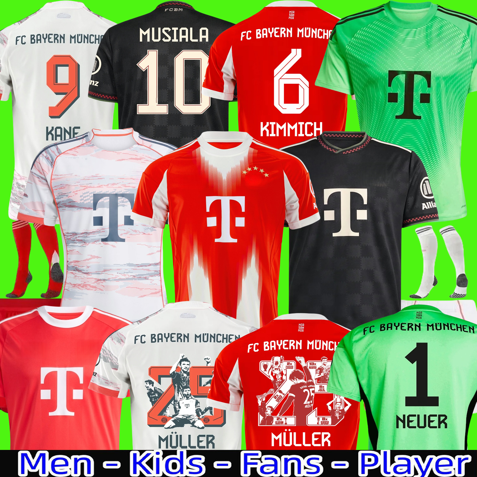 24 25 26 soccer jersey SANE 2025 football shirt GNABRY camisa de futebol KIMMICH fans player Kit Neuer KANE BayernS OLISE Munich 125-Year Anniversary Beckenbauer