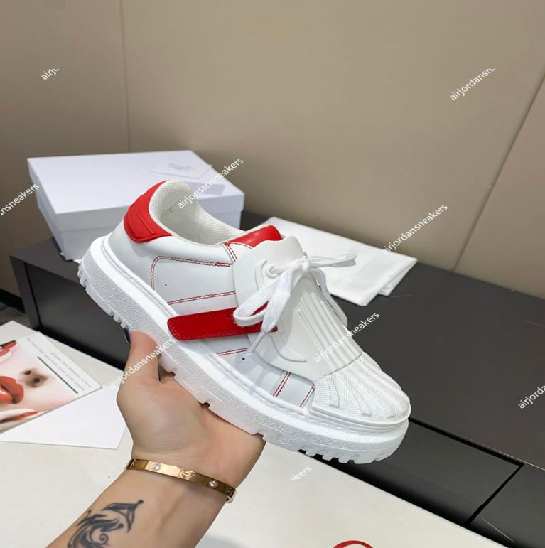2021 womens shelltoe white casual shoe Italy luxury design Shoes allmatch leather thicksoled Retro Patchwork ID sneakers size 34957551