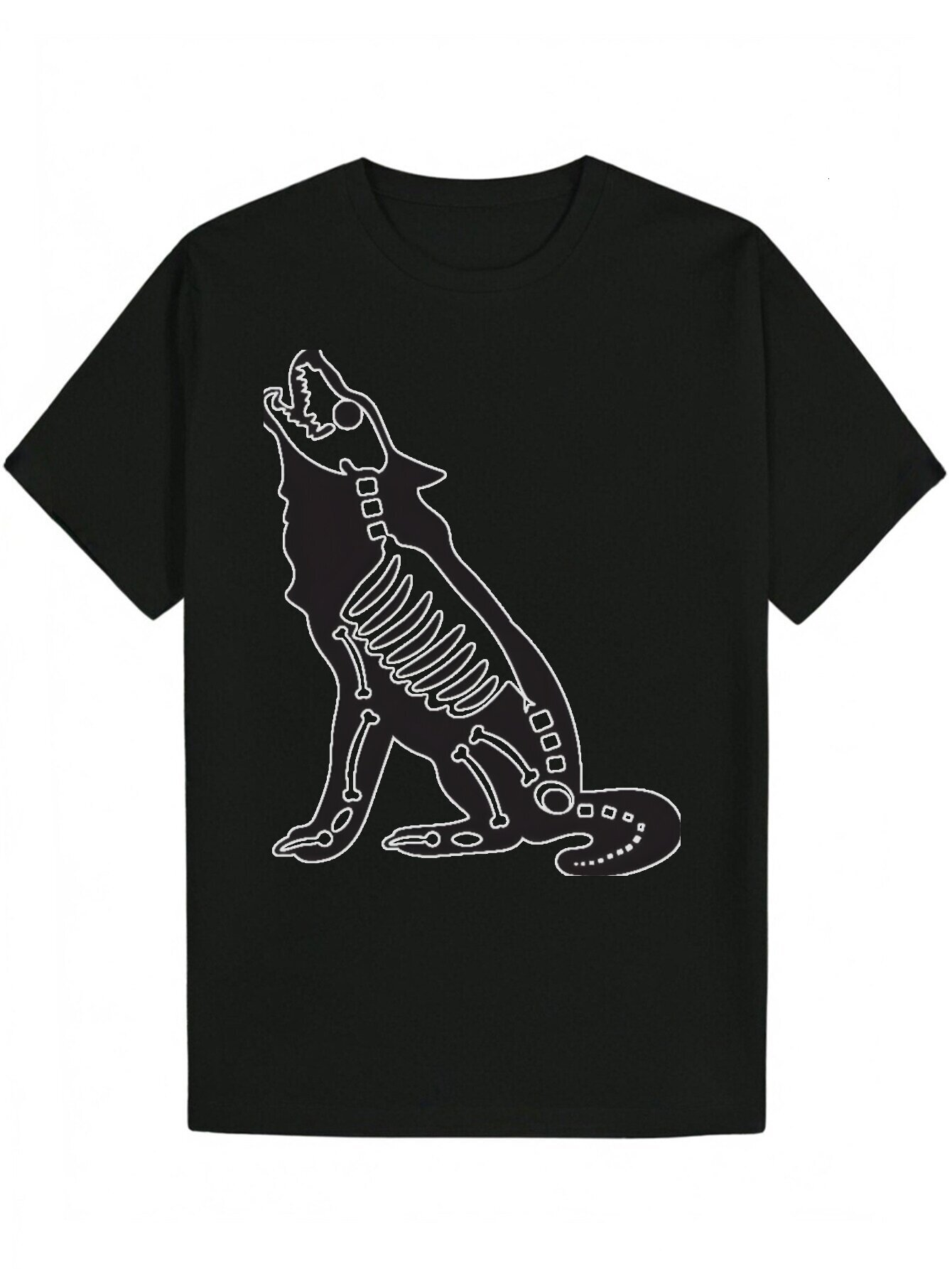 Summer Casual Neck Polyester T-Shirt, Round Neck, Animal Pattern, Slightly Elastic, Regular Fit, Knitted Fabric, 180G/M2, Men's Style