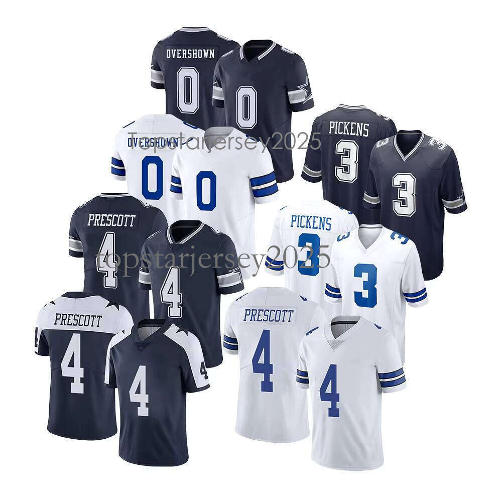 Wholesale Dallas City Jerseys 3 George Pickens 4 Dak Prescott 0 Overshown Football Jerseys ed Football Uniform
