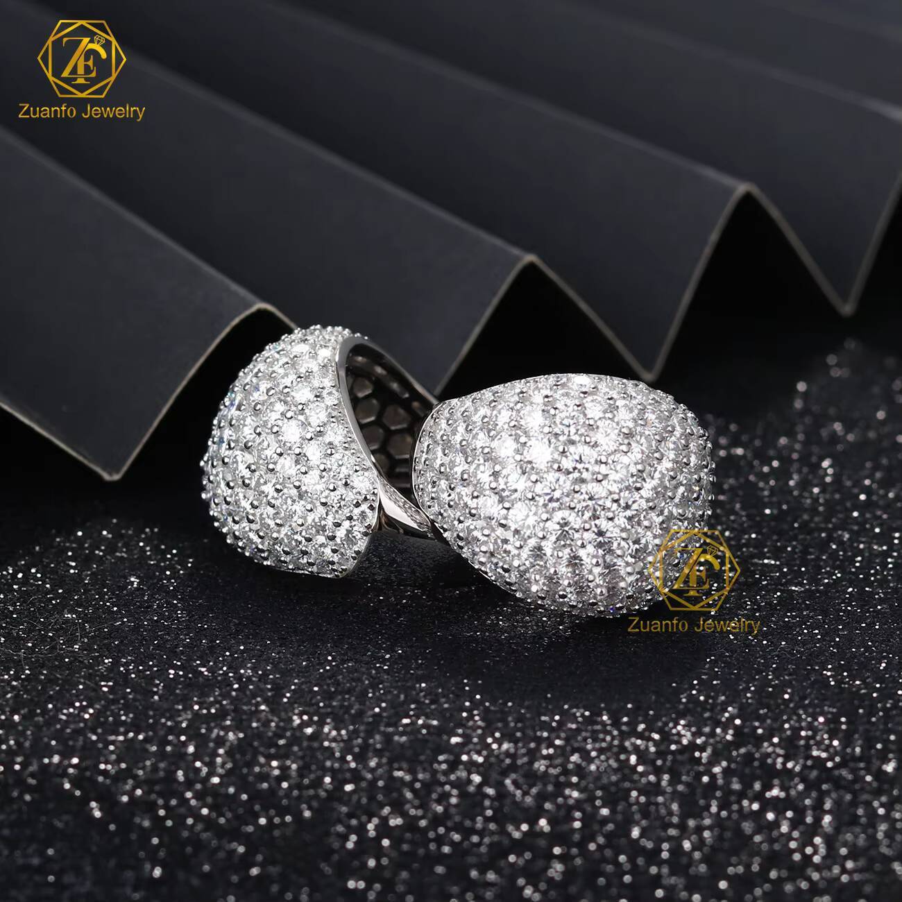 925 Sterling Silver Moissanite Ring for Men Women Luxury Ice out Cluster Diamond Hiphop Ring Fast Shipping GRA Certification