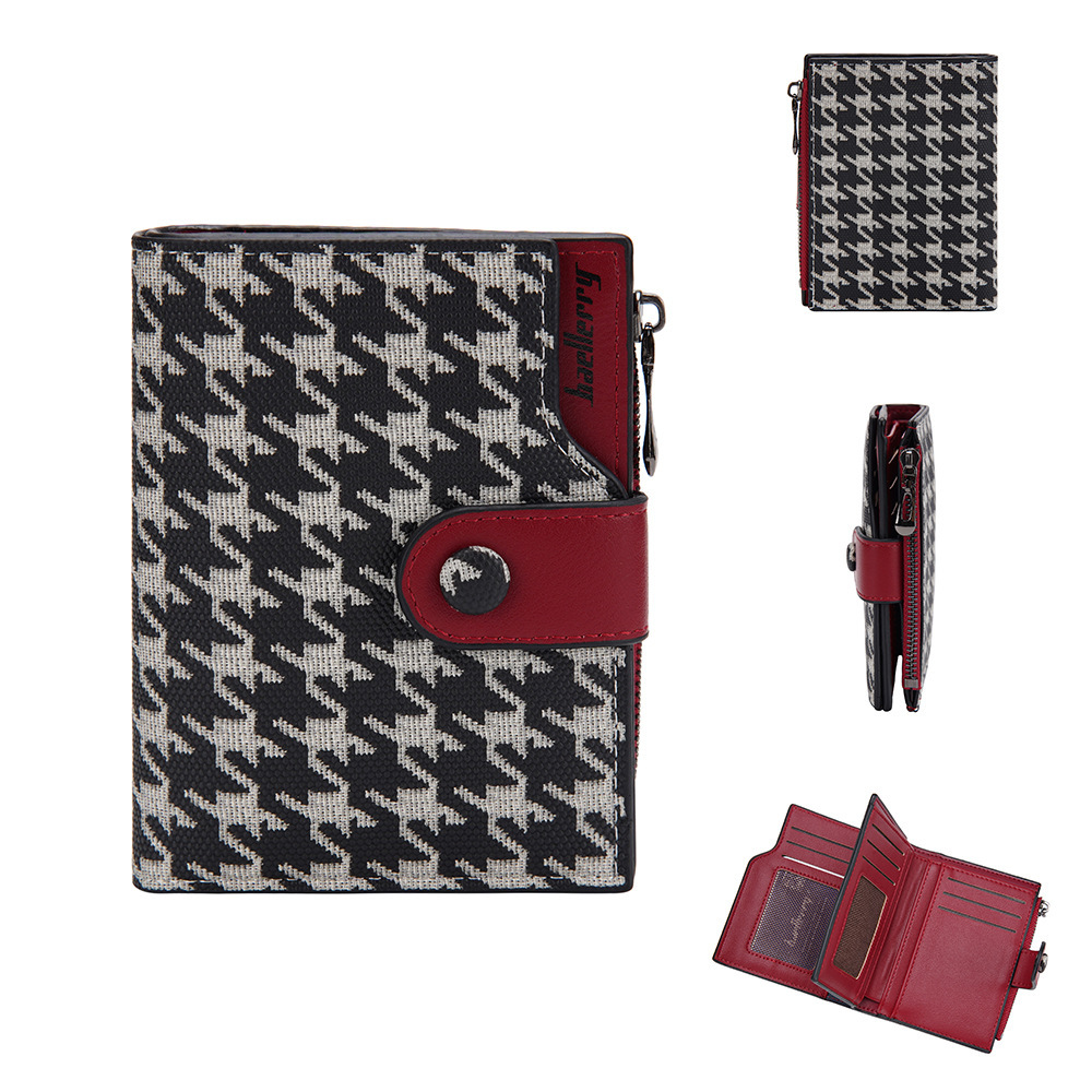 New Fashion Women's Embroidery Wallet Free Shipping Designer Luxury Short Handbag Color Block Multi Card Slot Card Bag Casual Zipper Coin Bag