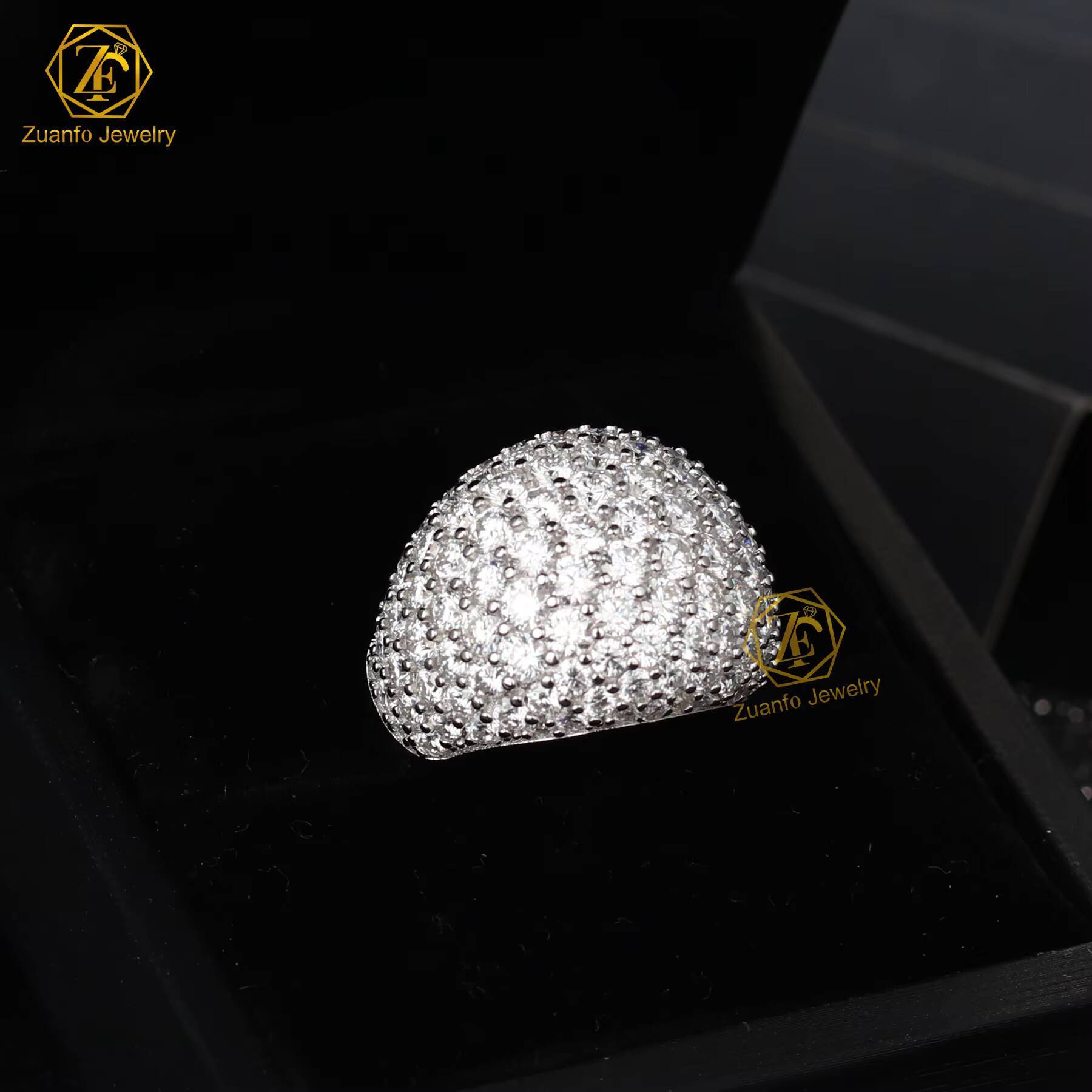 925 Sterling Silver Moissanite Ring for Men Women Luxury Ice out Cluster Diamond Hiphop Ring Fast Shipping GRA Certification