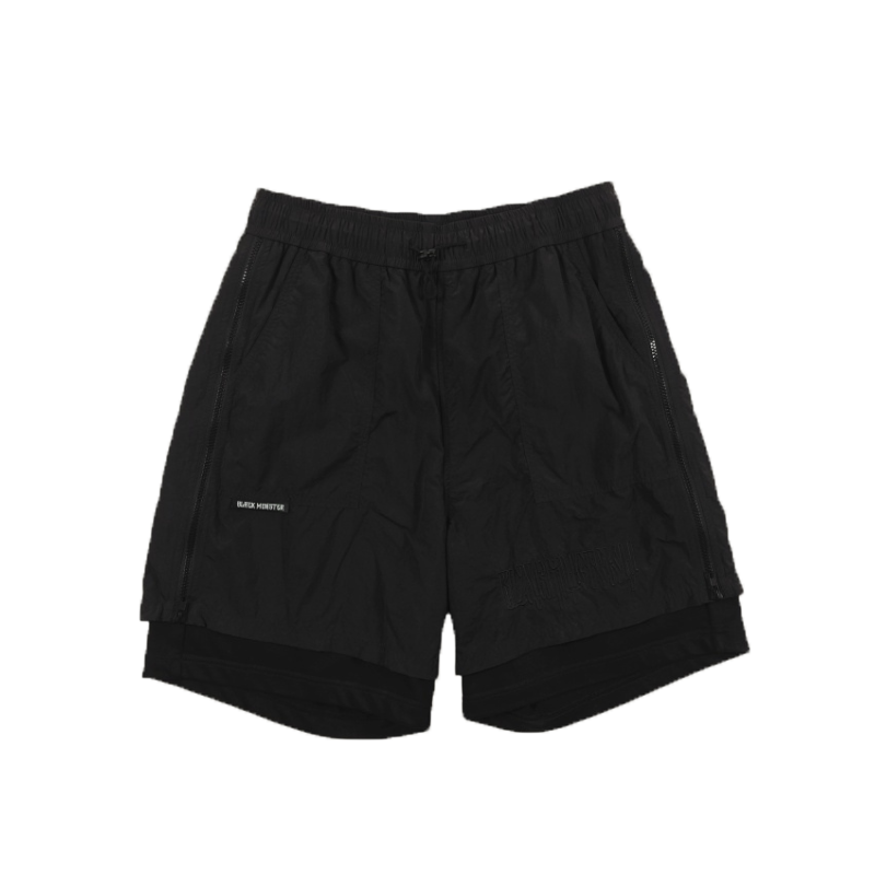 Men's Solid Color Athletic Shorts with Zipper Decoration and Pockets - Customizable