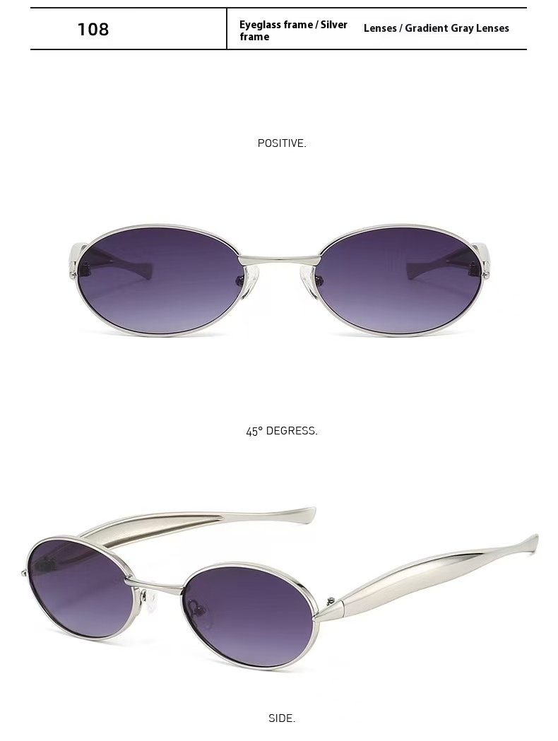 2025 new sardine glasses legs European and American sunglasses women's high-end fashion glasses cross-border oval sunglasses