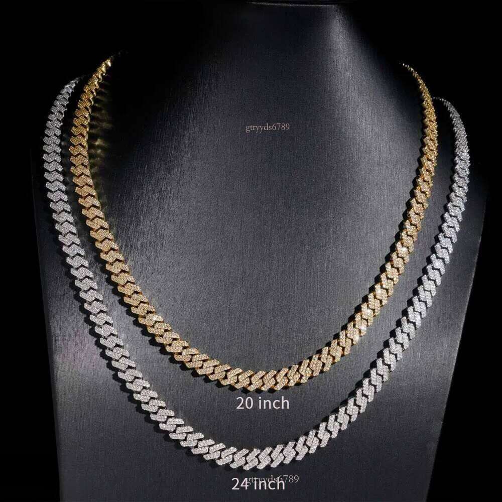 High Quality Fine GRA Certificate Designer 8mm Bracelet Necklace CZ VVS Jewelry Full Moissanite Cuban k Chain for Men Gift Pass Dia Tester