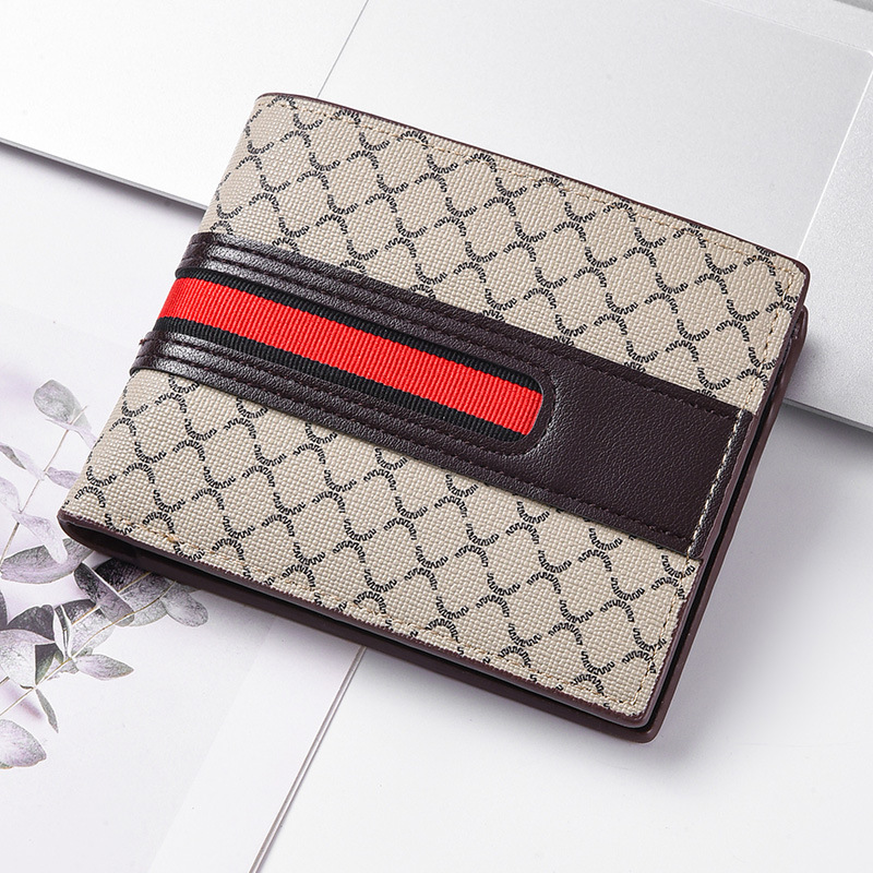 Luxury Designer New Men's Ultra-thin Hand Woven Multi Slot Three Fold Leather Wallet Card Bag Fashionable and Simple Coin Purse
