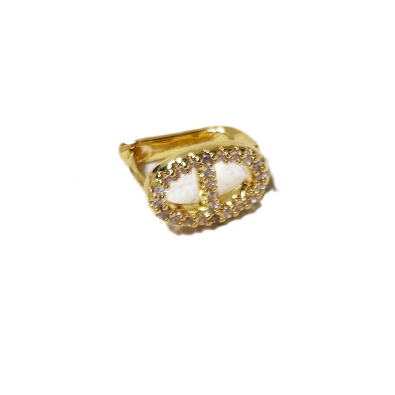 European And American Designer Jewelry Wedding Rings Simple Luxury Zircon Pig Nose Earrings Gold Plated High-end Elegant Ear Studs Wholesale