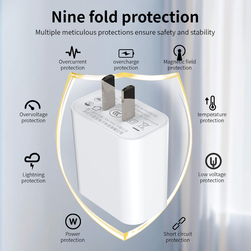 PD20W fast charger USB C power plug adapter for travel universal