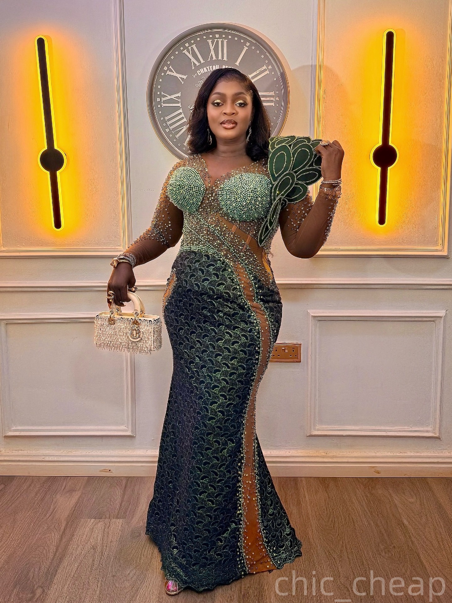 Dark Green Mermaid Prom Dresses 2025 Beaded Crystals Lace Florals Evening Formal Party Second Birthday Engagement Gowns Plus Size Dress For Special Oc