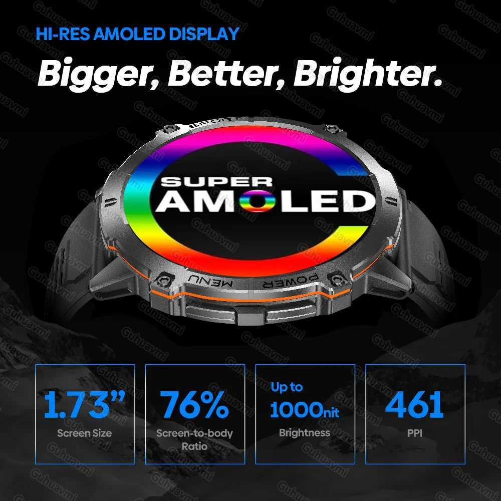 GUHUAVMI TANK X3 SmartWatch Men 1000mAh Large Battery GPS path tracking Call Waterproof Sport Fitness 1.73 Smartwatch Y250802