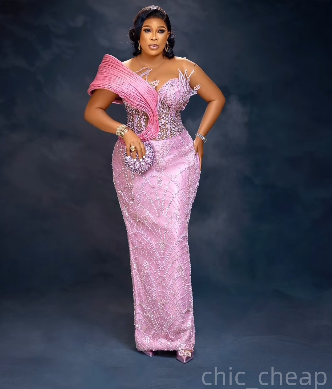 Pink Sheath Prom Dresses 2025 Beaded Crystals Floor Length Evening Formal Party Second Birthday Engagement Gowns Plus Size Dress For Special Occasions