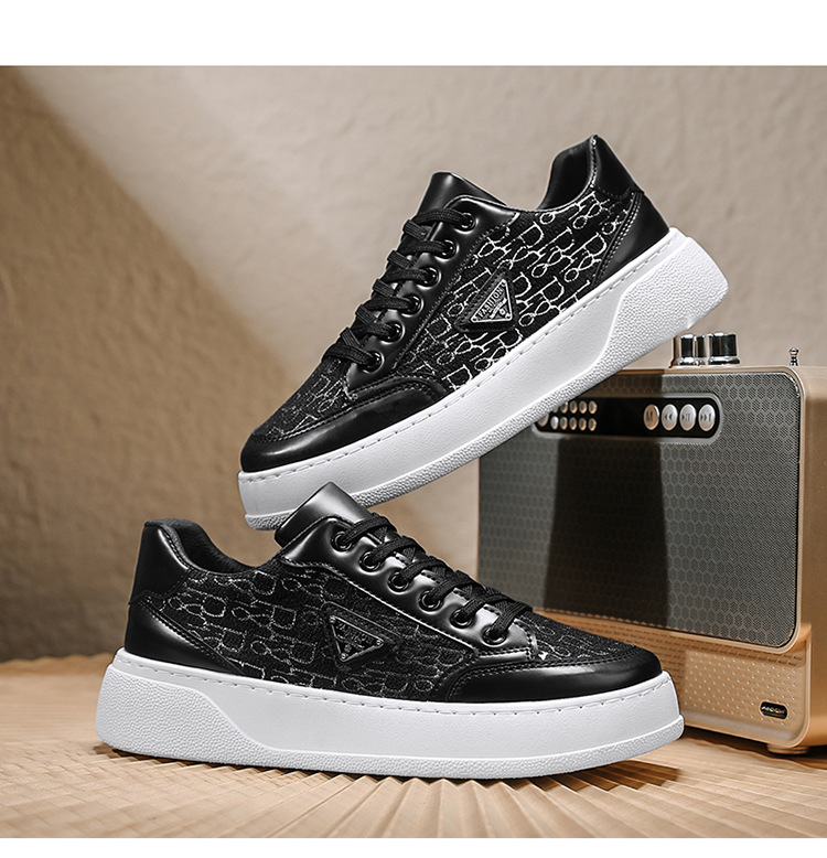 New arrivals men's casual board shoes retro thick soled white shoes student fashion versatile sports shoes
