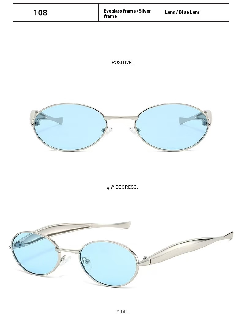 2025 new sardine glasses legs European and American sunglasses women's high-end fashion glasses cross-border oval sunglasses