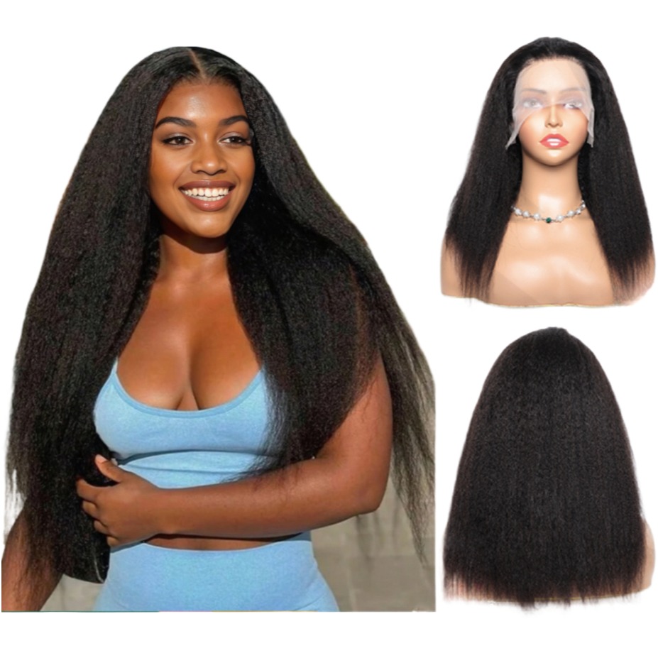 ViBESHiFT 16-34 inch Straight/Body/Deep/Water/ Kinku Curly/Kinky Straight Wigs Raw Human Hair 13*4 Transparent Lace Front Wigs Frontal wigs