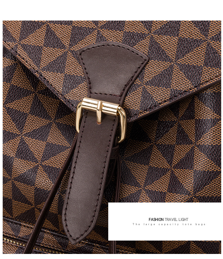 Designer Bag Luxury Bag High-Quality Free Shipping Summer Large-Capacity Retro Printed Shoulder Bag Anti-Theft Backpack, Fashionable Mom Travel Bag, W